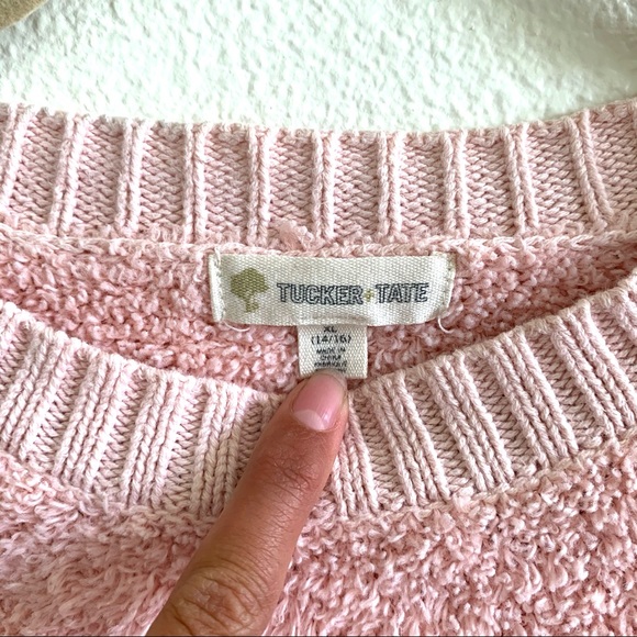 Girls Fuzzy Tucker+Tate Baby Pink Crew Neck - Picture 4 of 11